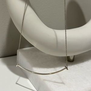 Sterling silver Tiffany T Smile Pendant Large necklace